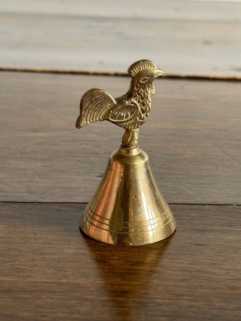 Vintage Brass Bird Rooster Desk Bell